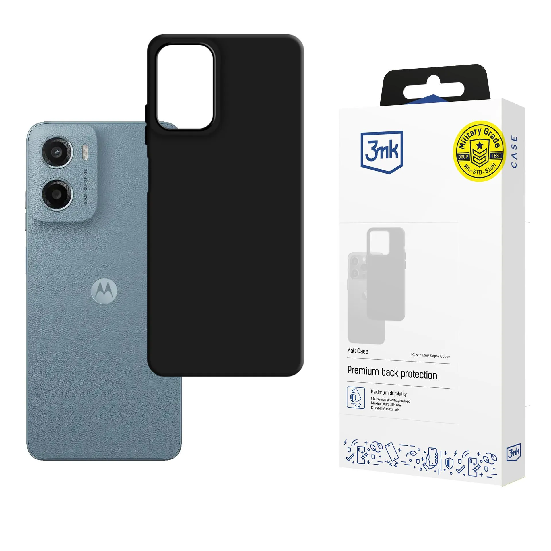 Capa para Motorola Moto G05/E15 G4 - 3mk Matt Case Preto
