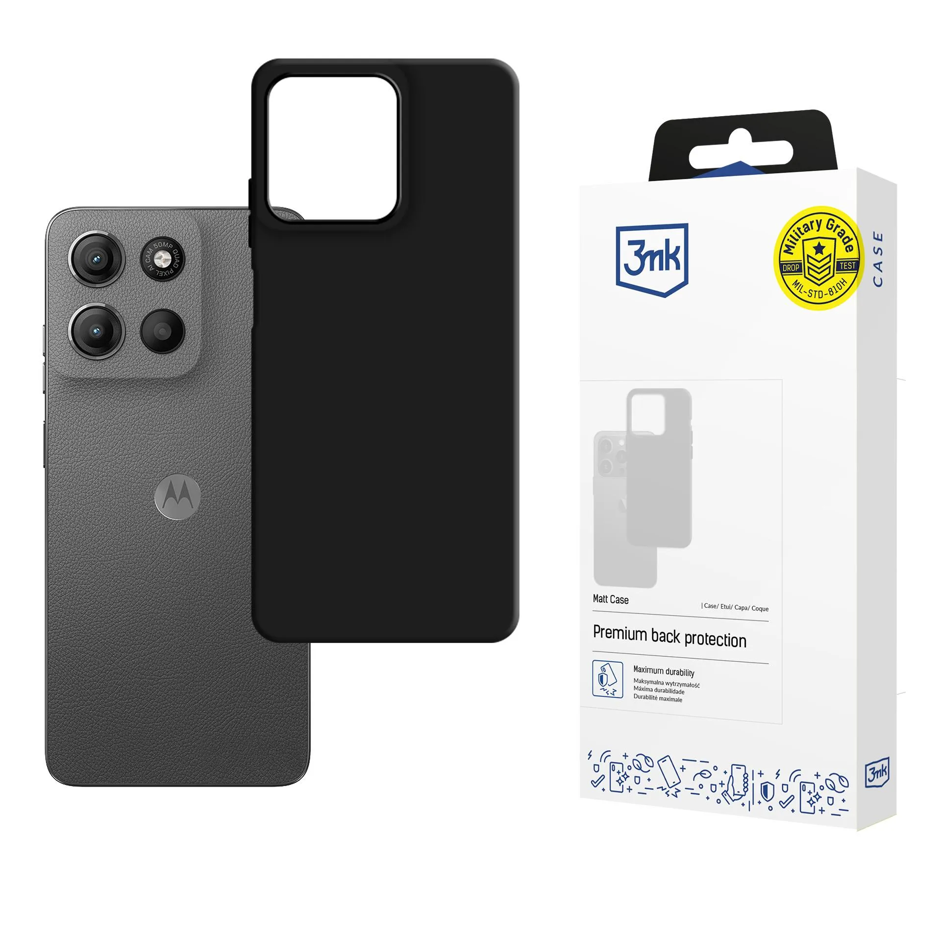 Capa para Motorola Moto G15 / G15 Power - 3mk Matt Case Preto