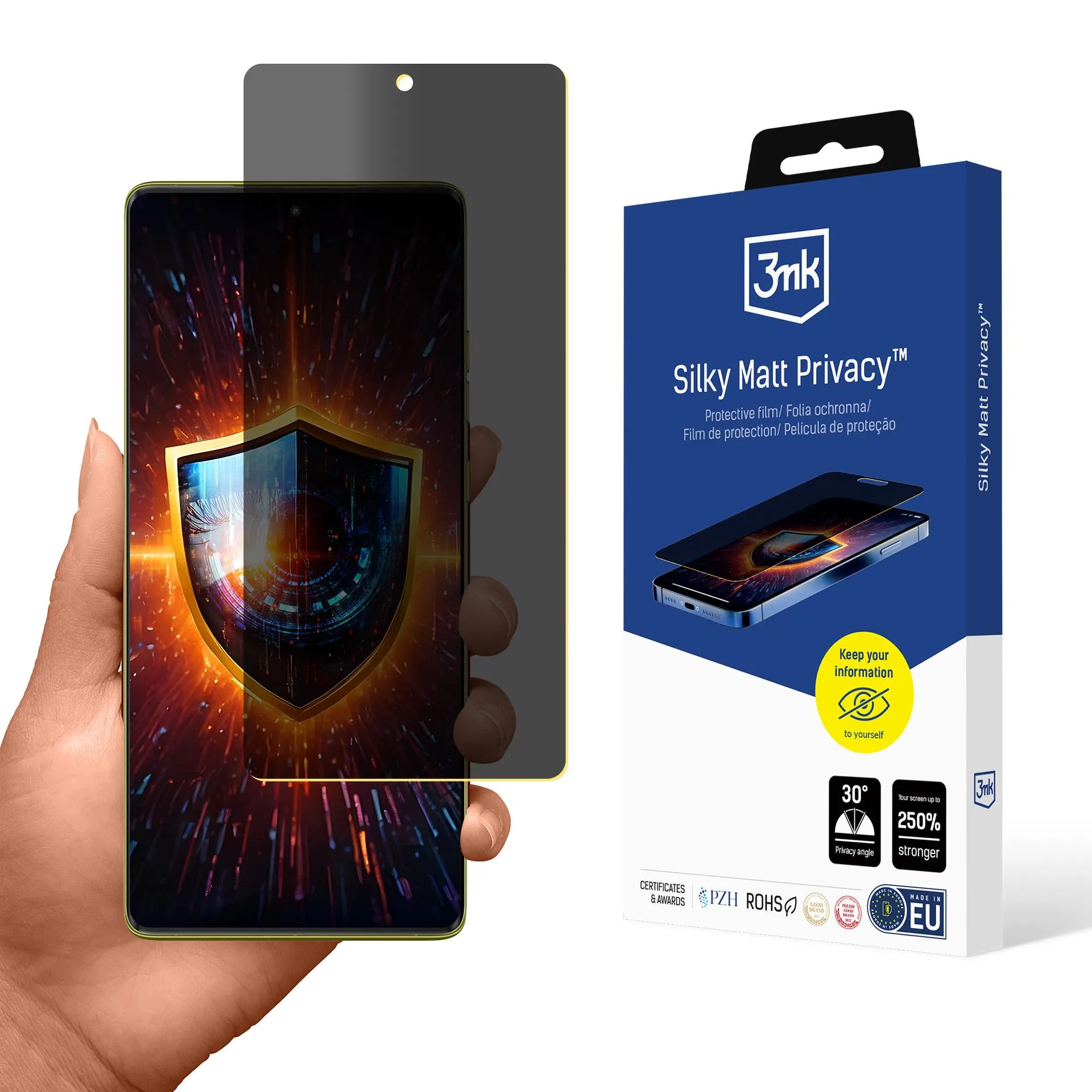 Película de Priveacidade com filtro de privacidade Motorola Moto G85 - 3mk Silky Matt Privacy