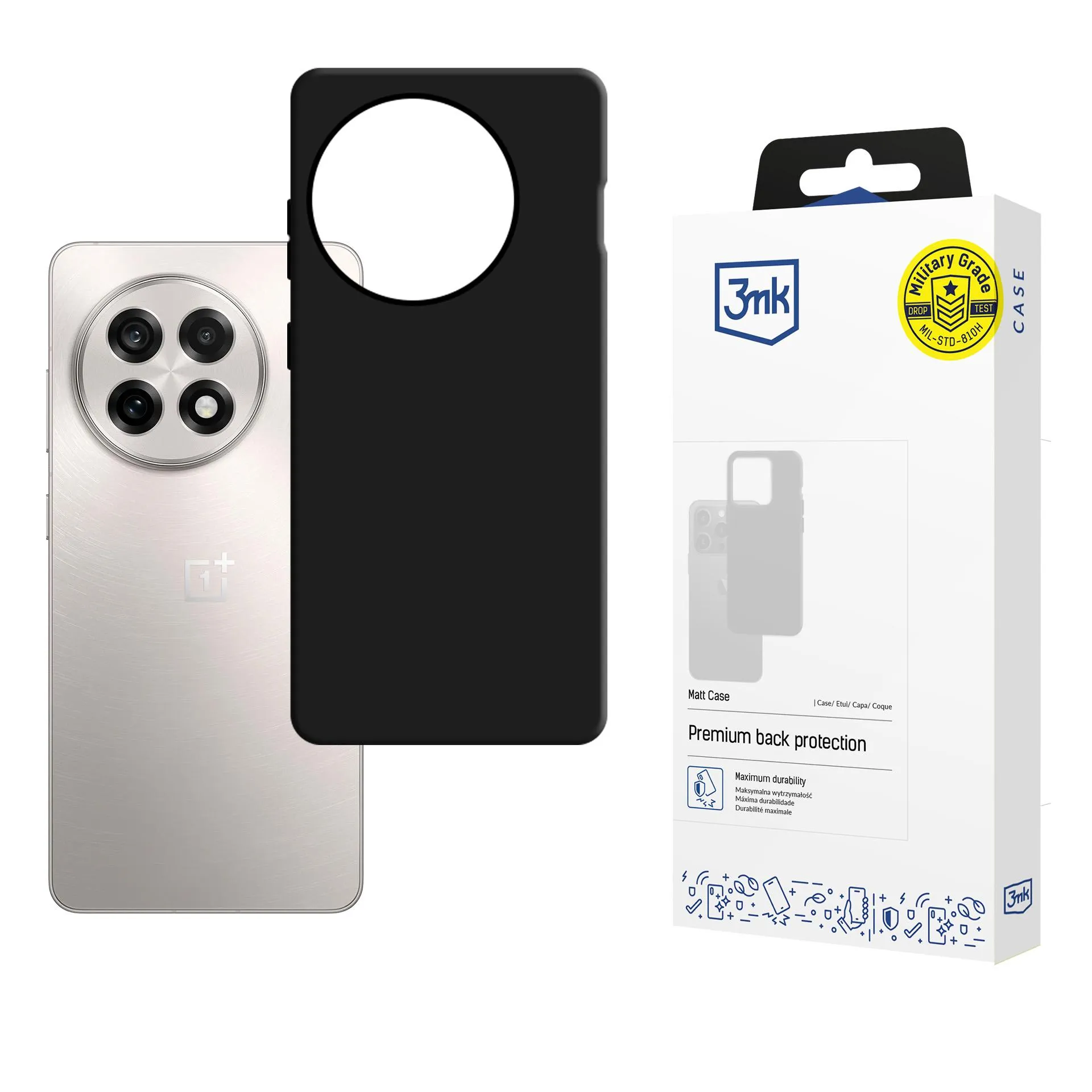 Capa para OnePlus 13R/ACE 5 - 3mk Matt Case Preto