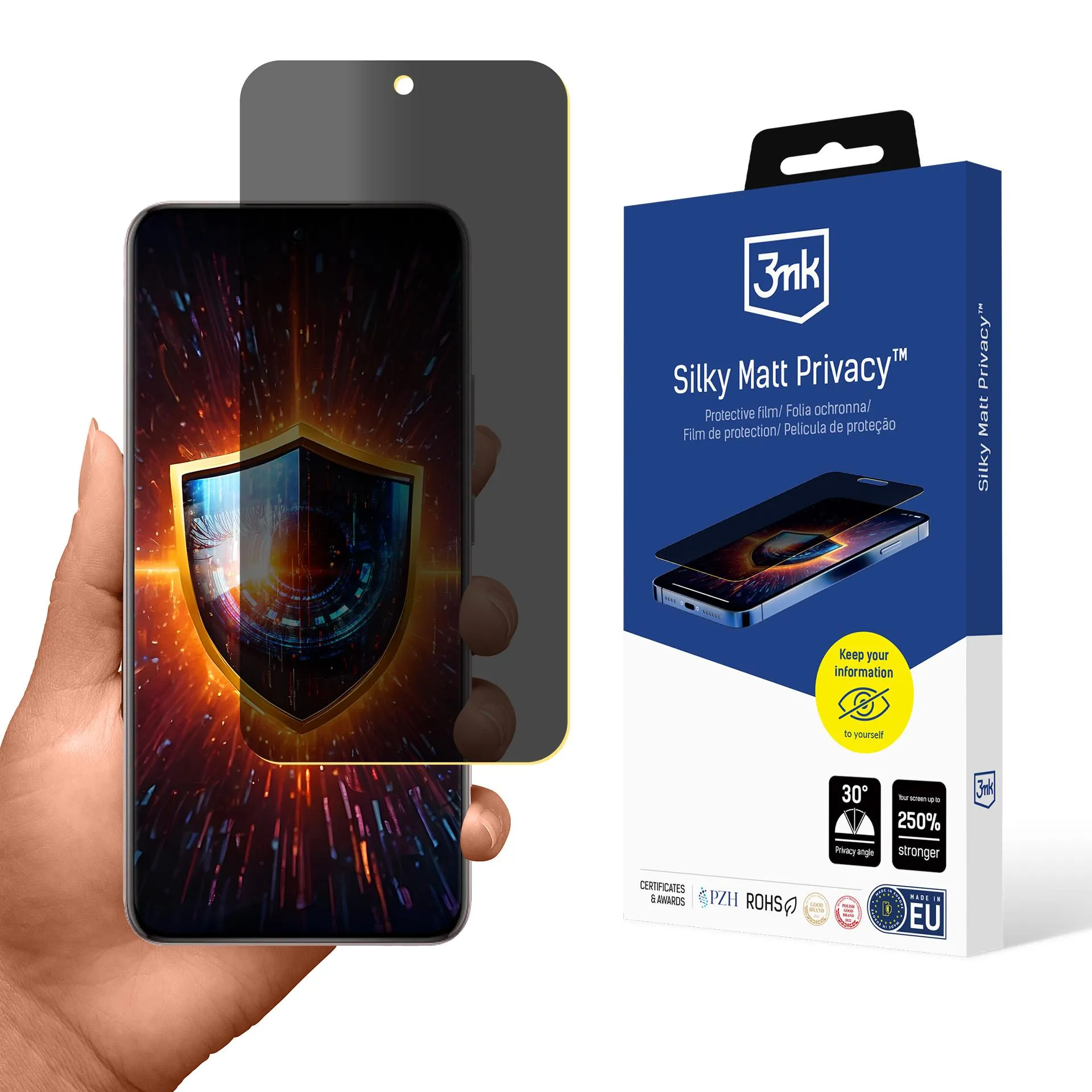 Película de Priveacidade com filtro de privacidade Oppo Reno 13 - 3mk Silky Matt Privacy