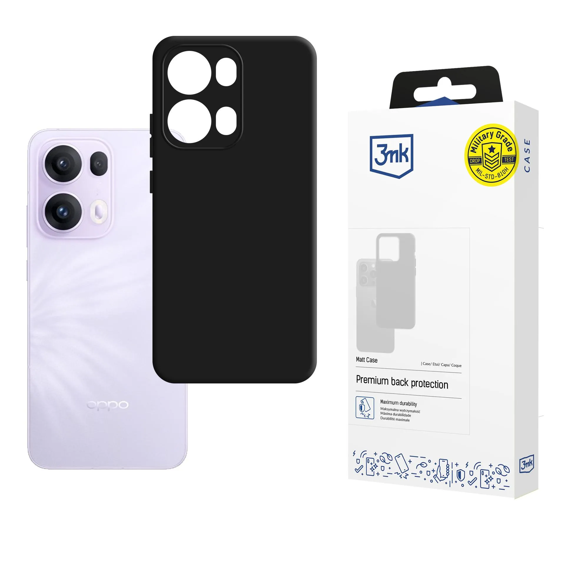 Capa para Oppo Reno 13 Pro - 3mk Matt Case Preto