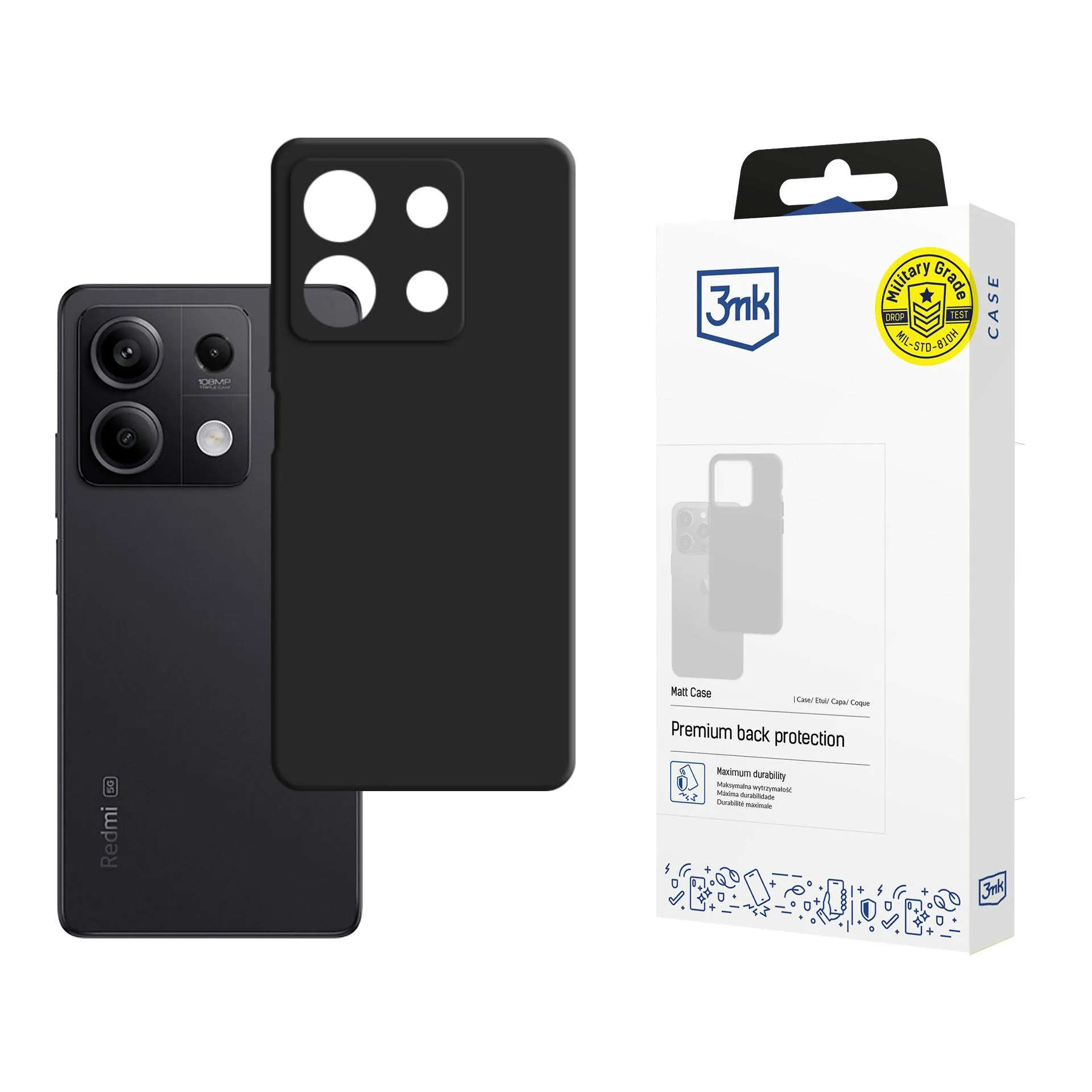 Capa para Redmi Note 13 5G - 3mk Silicone Case Preto