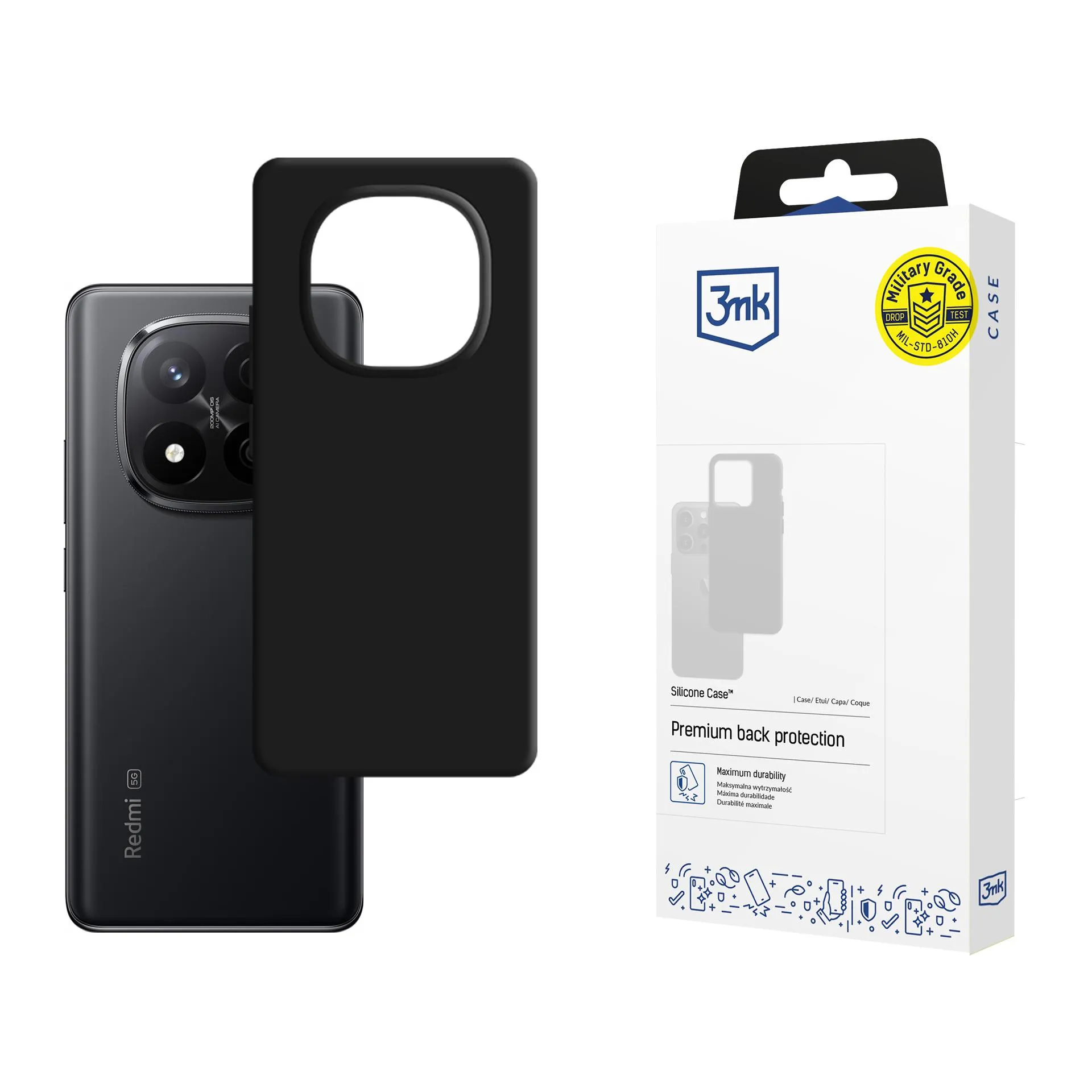 Capa para Redmi Note 14 Pro+ - 3mk Silicone Case Preto