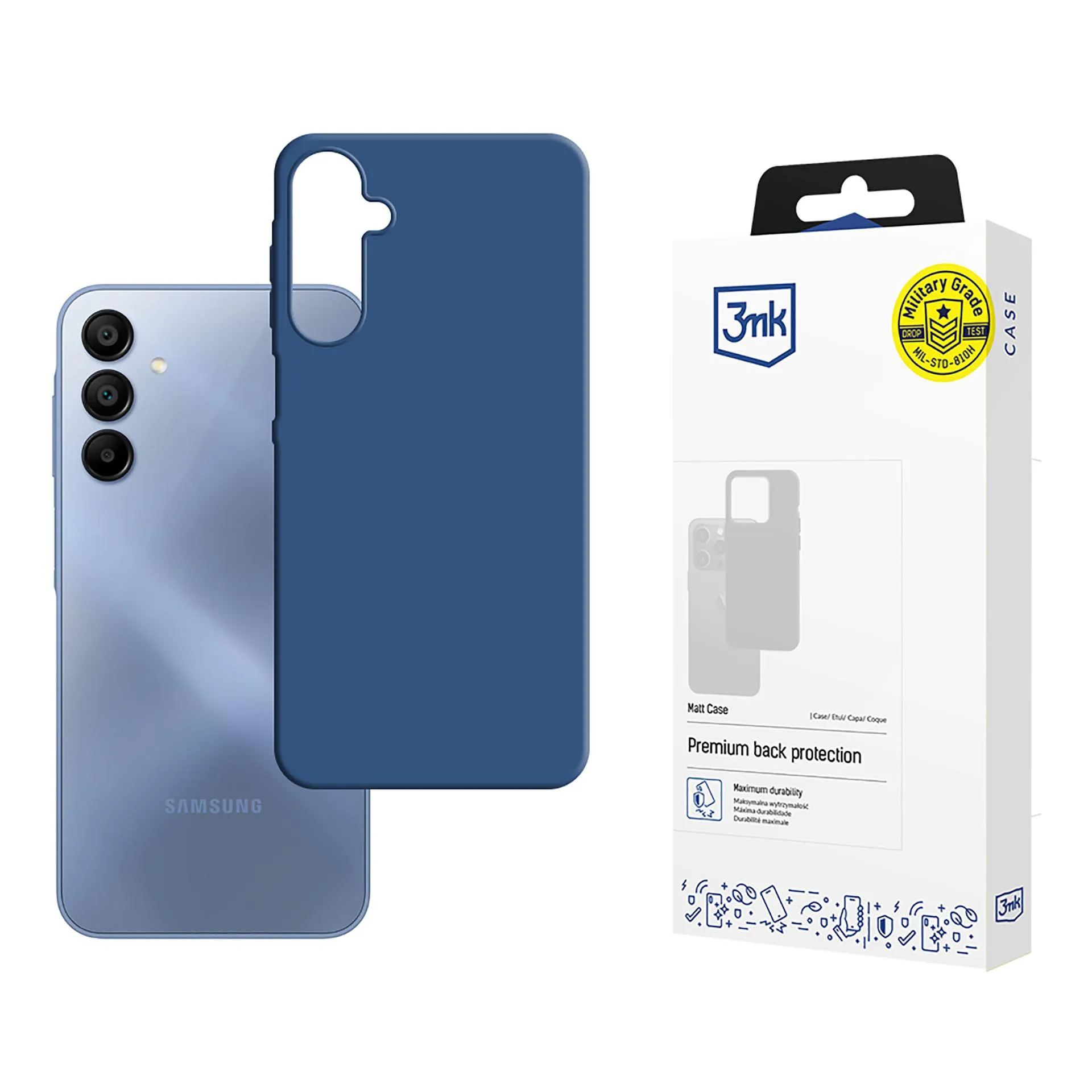 Capa para Samsung Galaxy A15 5G - 3mk Matt Case Blueberry
