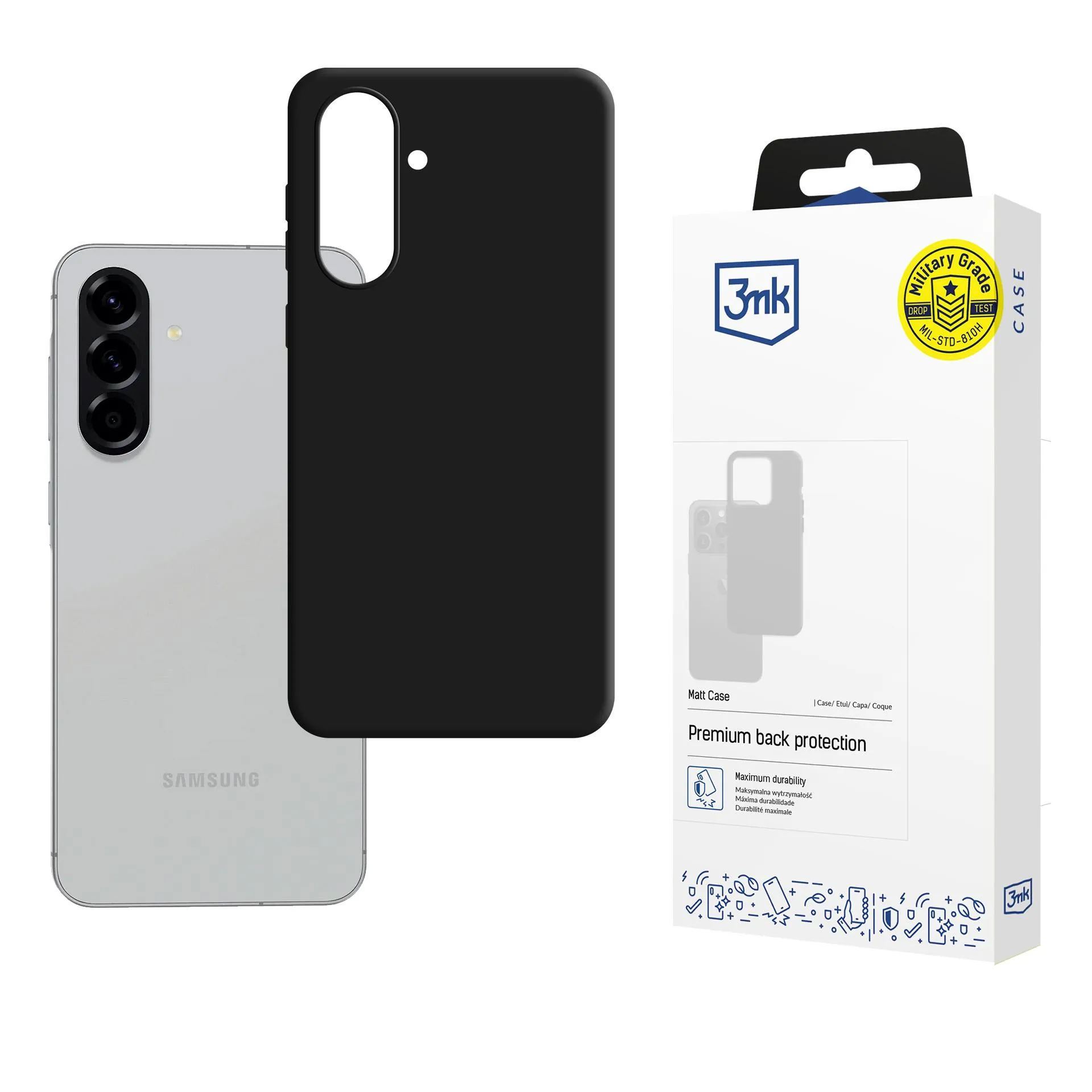Capa para Samsung Galaxy A36/A56 - 3mk Matt Case Preto