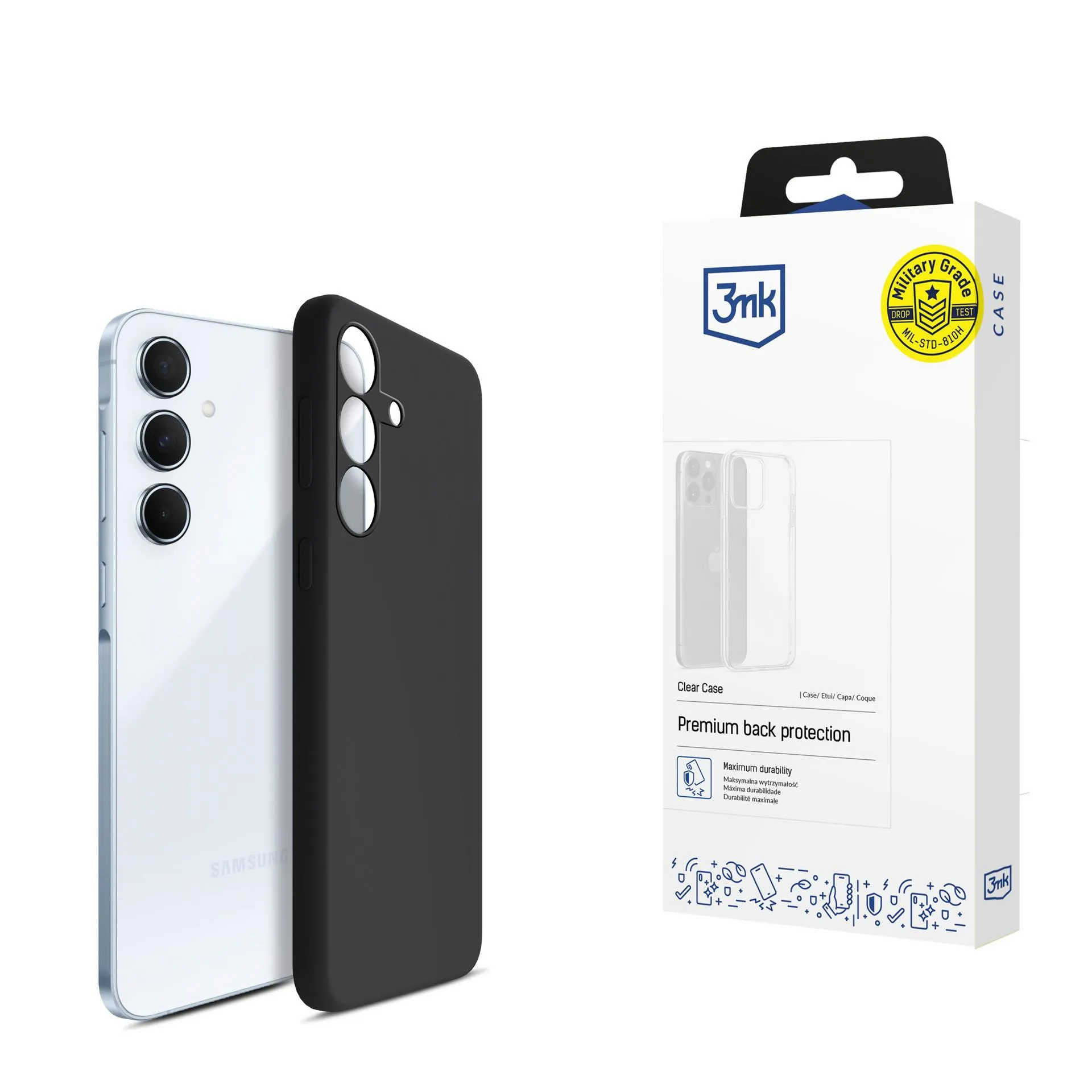 Capa para Samsung Galaxy A55 5G - 3mk Silicone Case Preto