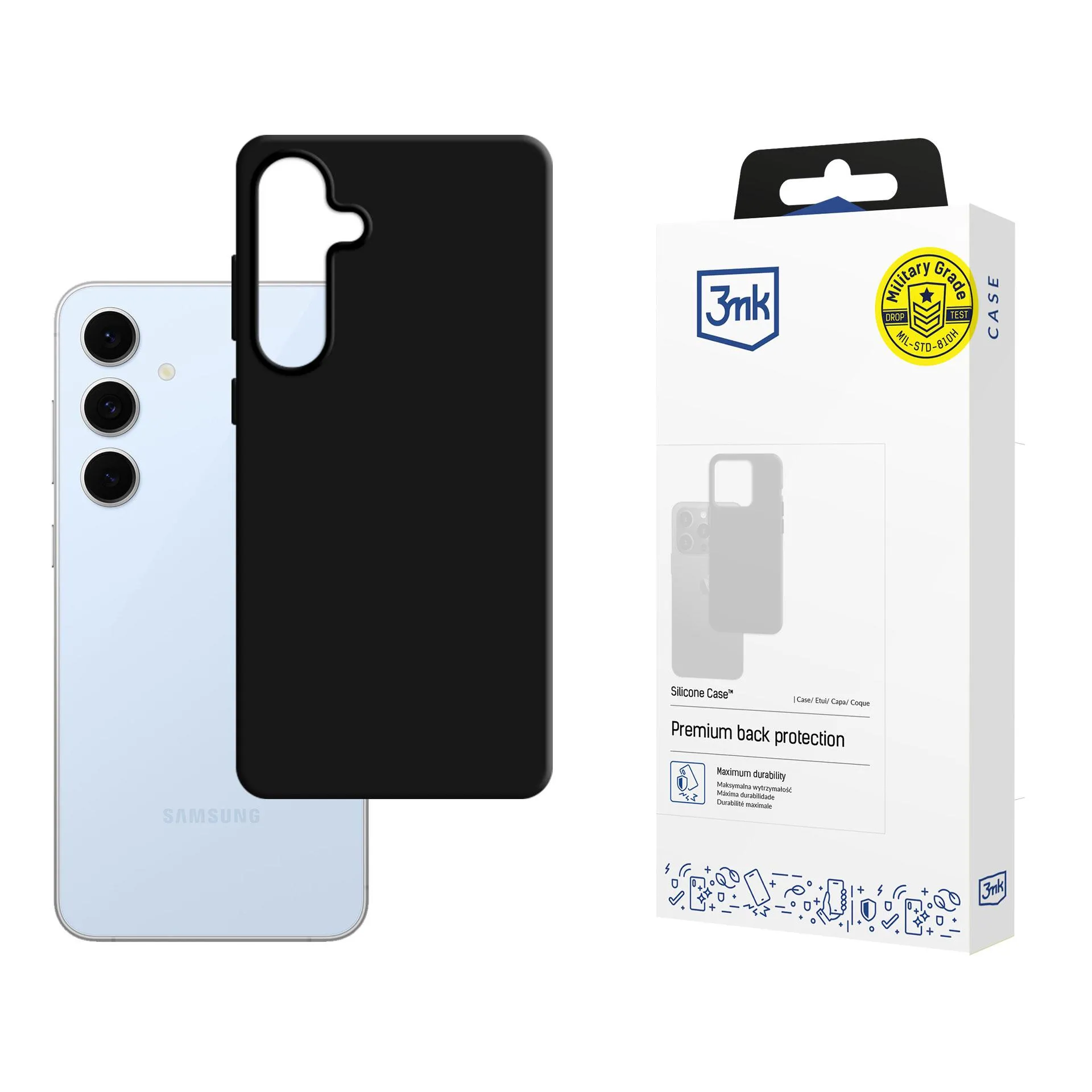 Capa para Samsung Galaxy S24 FE - 3mk Silicone Case Preto