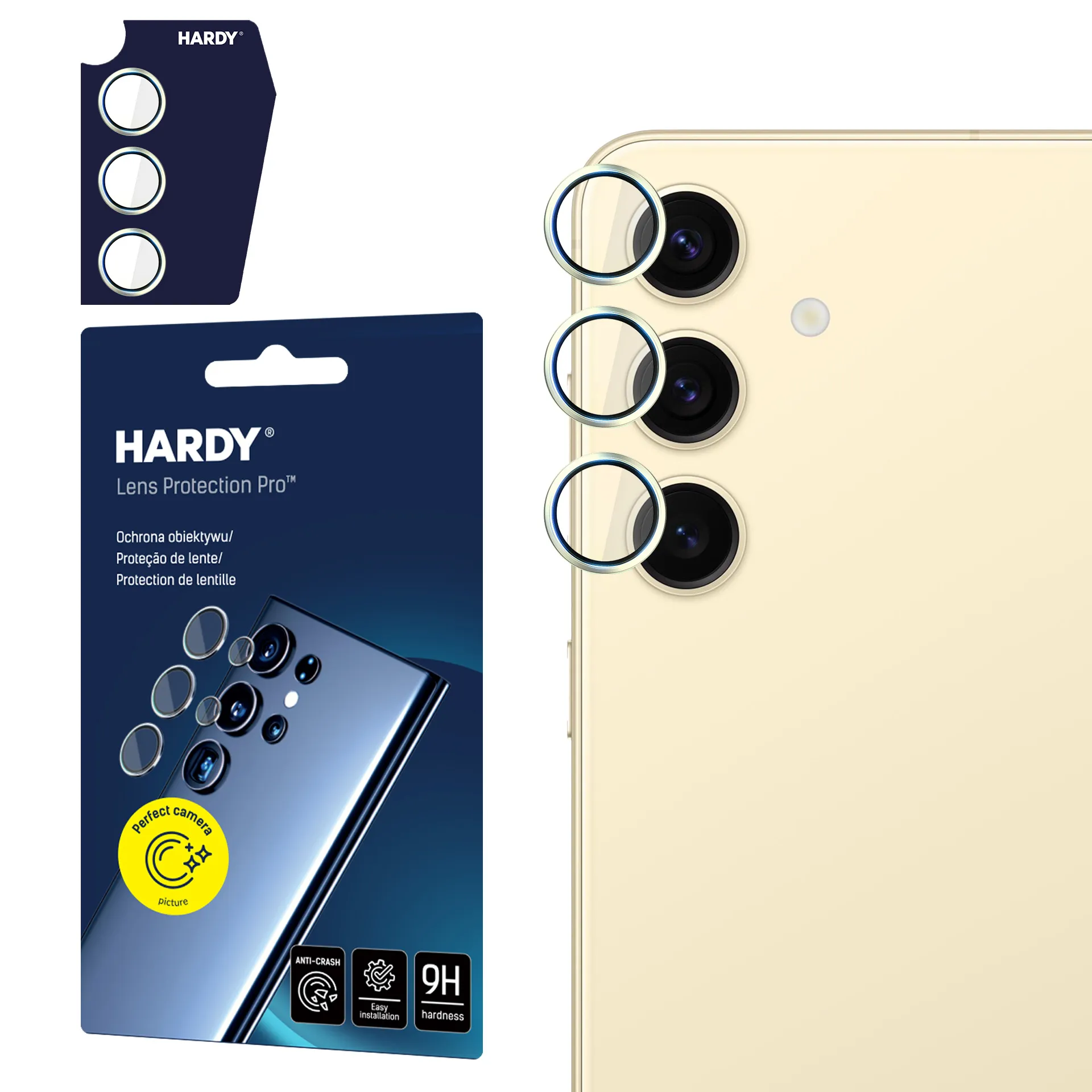 Proteç?o de lente para iPhone 15 Pro - 3mk HARDY Lens Protection Pro