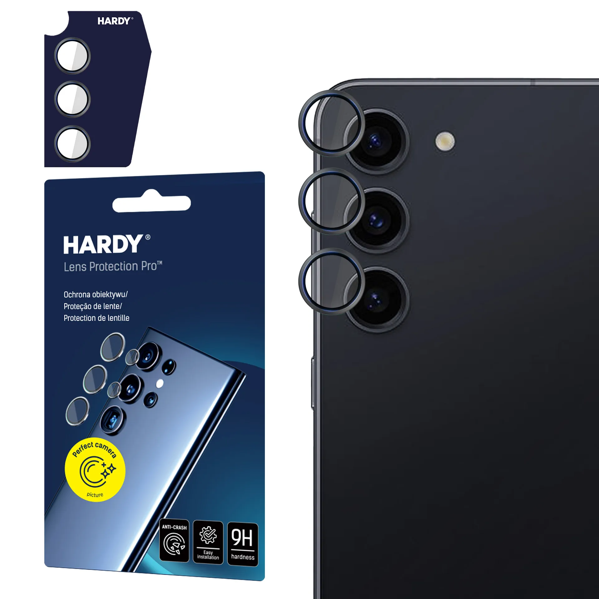 Proteç?o de lente para iPhone 15 Pro - 3mk HARDY Lens Protection Pro