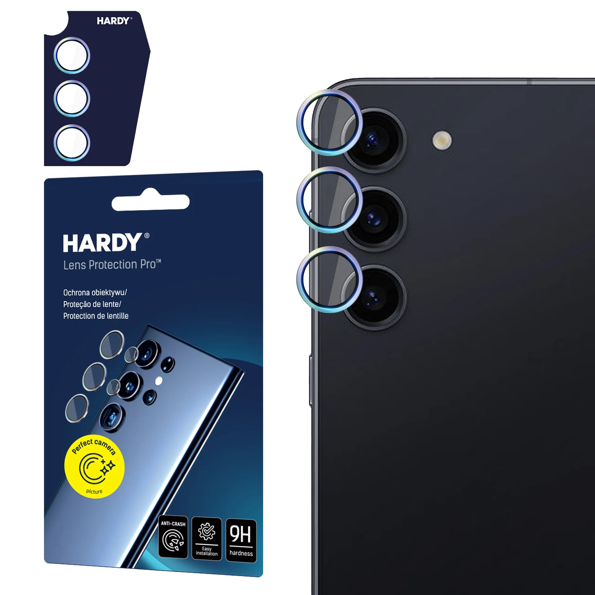 Proteç?o de lente para iPhone 15 Pro - 3mk HARDY Lens Protection Pro