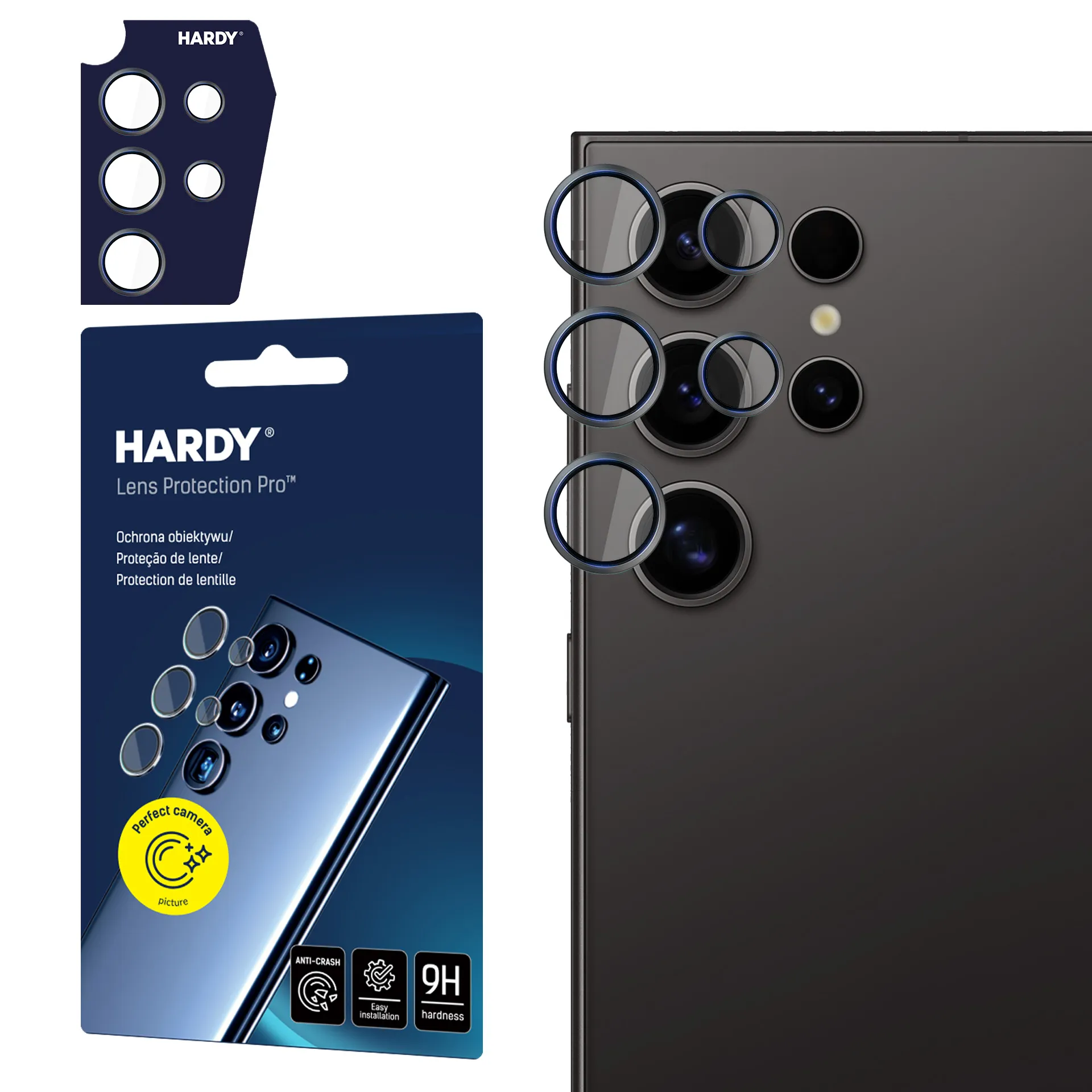 Proteç?o de lente para iPhone 15 Pro - 3mk HARDY Lens Protection Pro