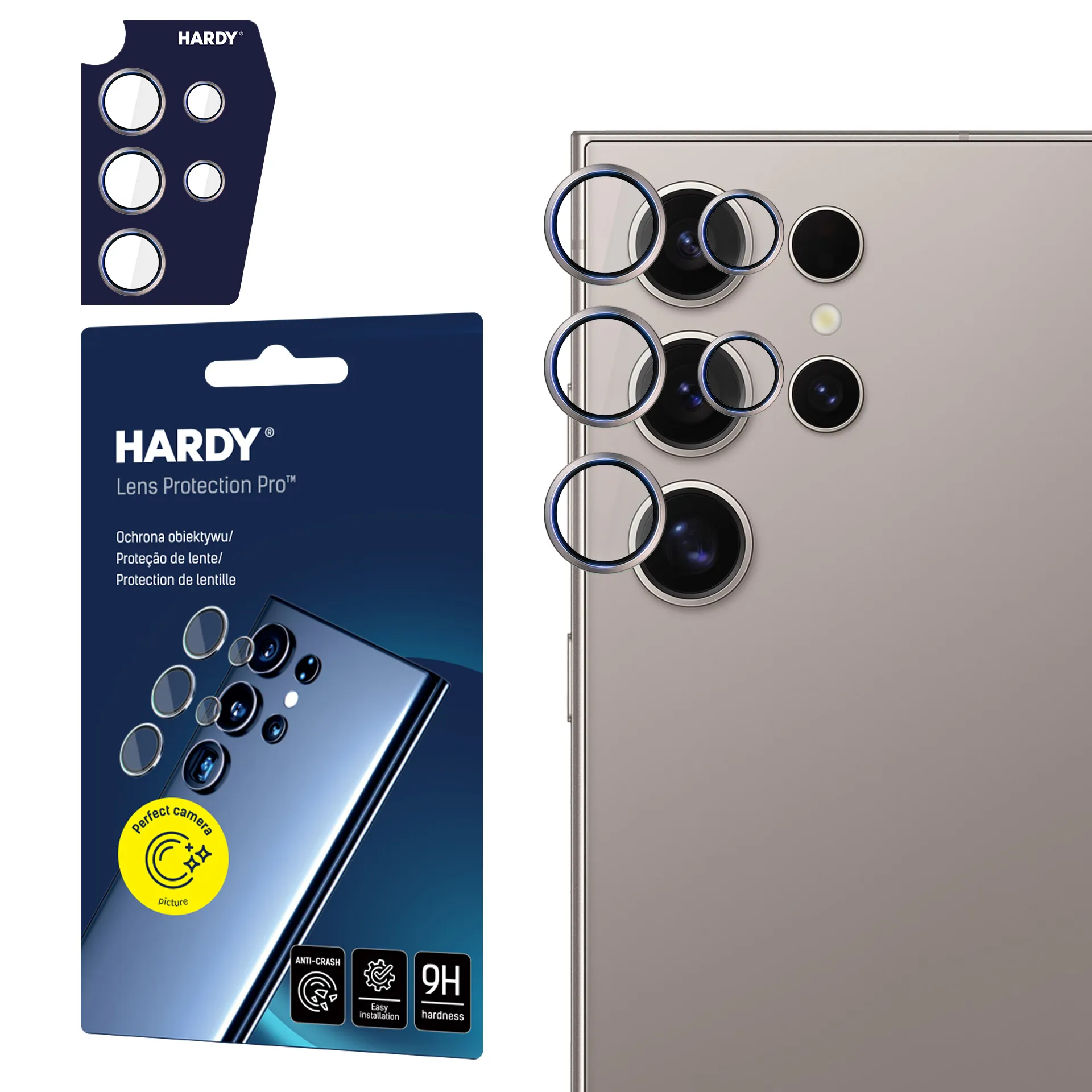 Proteç?o de lente para iPhone 15 Pro - 3mk HARDY Lens Protection Pro