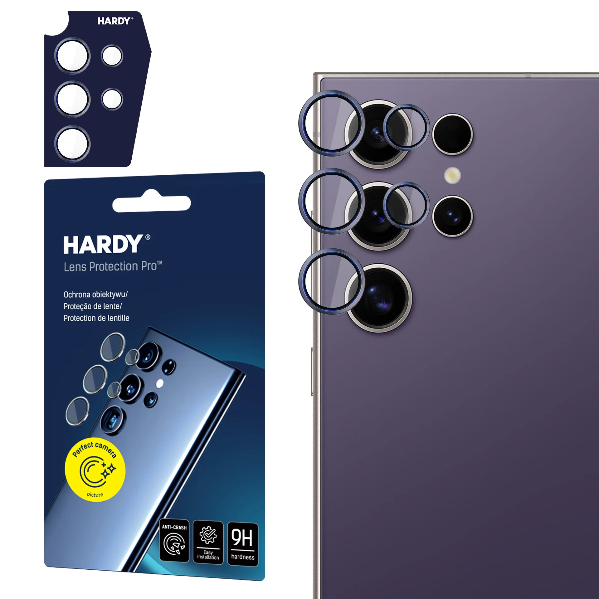 Proteç?o de lente para iPhone 15 Pro - 3mk HARDY Lens Protection Pro