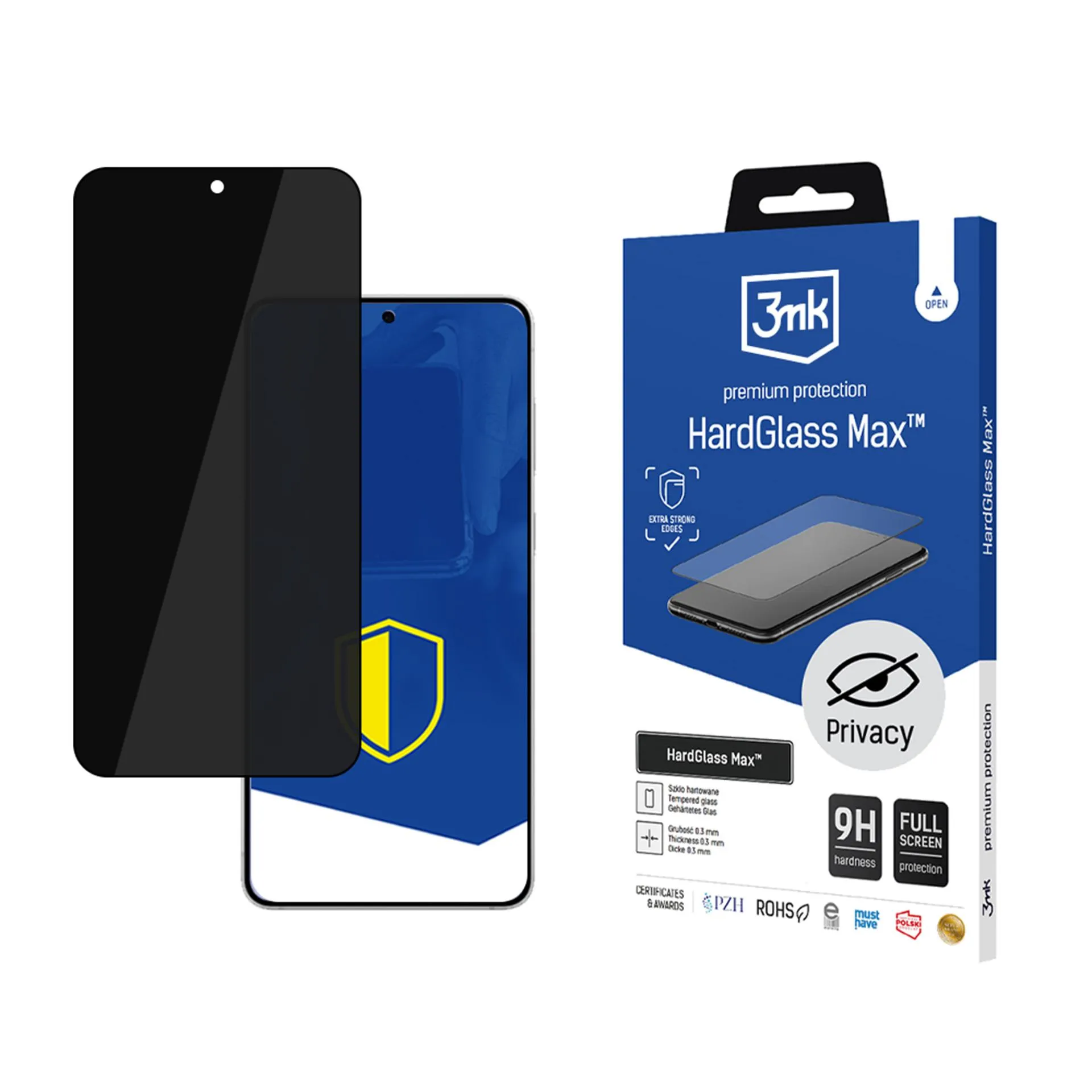 Vidro com filtro de privacidade Samsung Galaxy S25 Edge - 3mk HardGlass Max Privacy