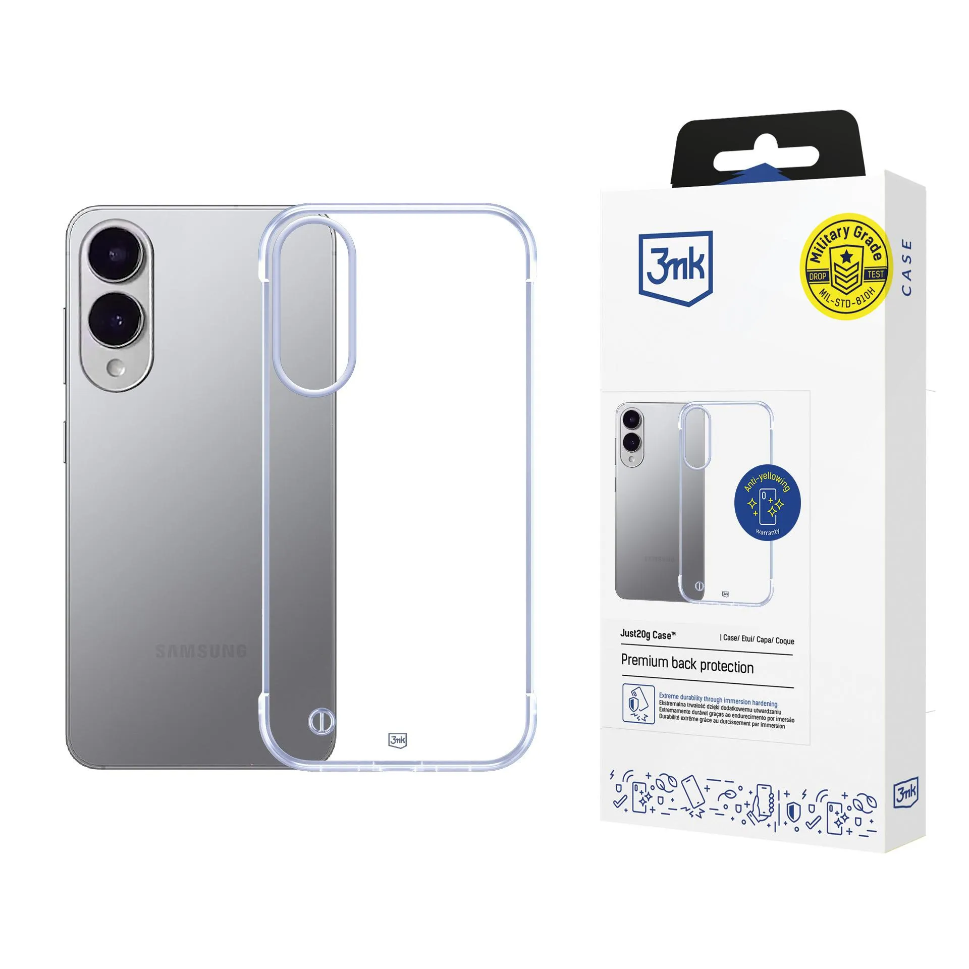 Capa ultraleve para Samsung Galaxy S25 Edge - 3mk Just20g Clear Case