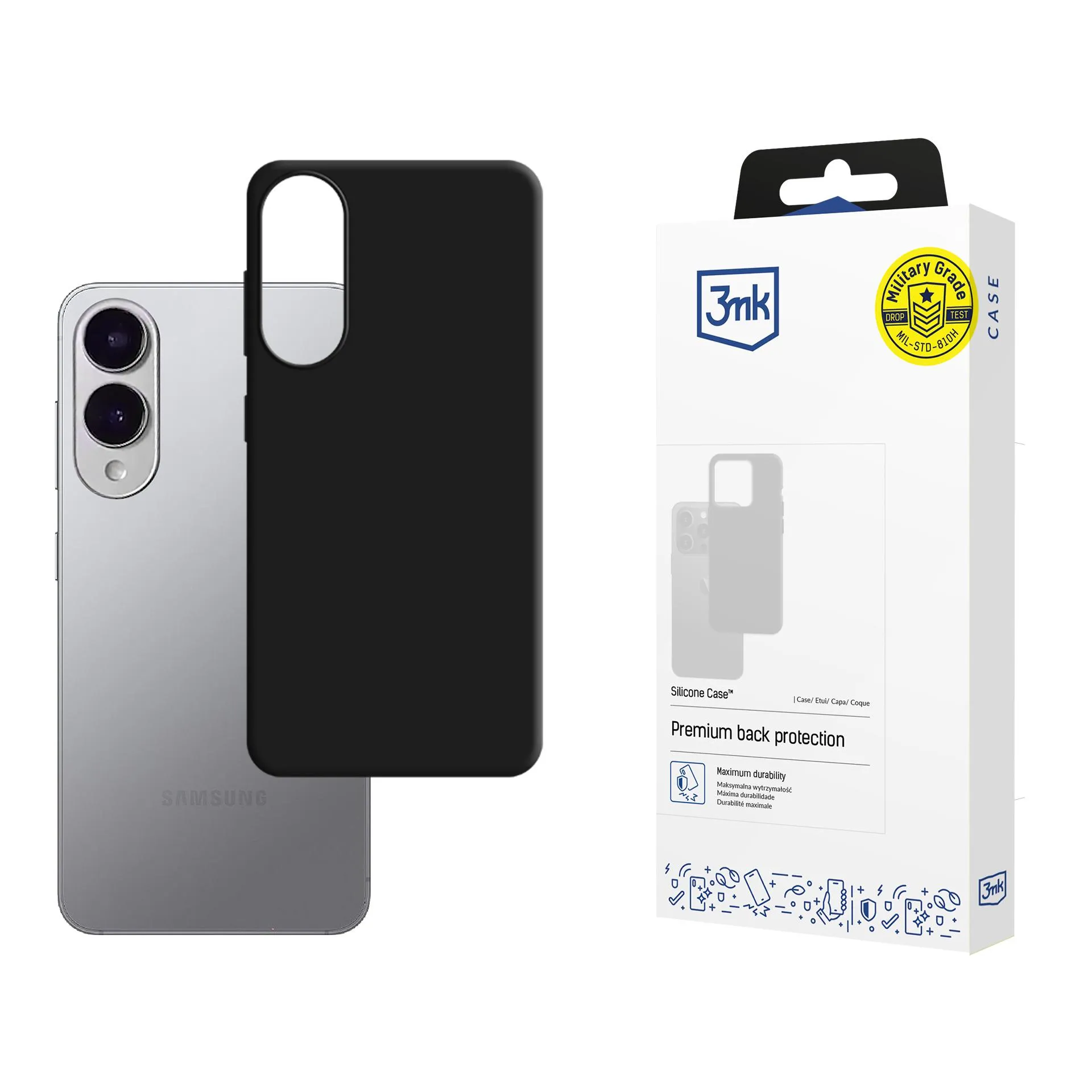 Capa para Samsung Galaxy S25 Edge - 3mk Silicone Case Preto