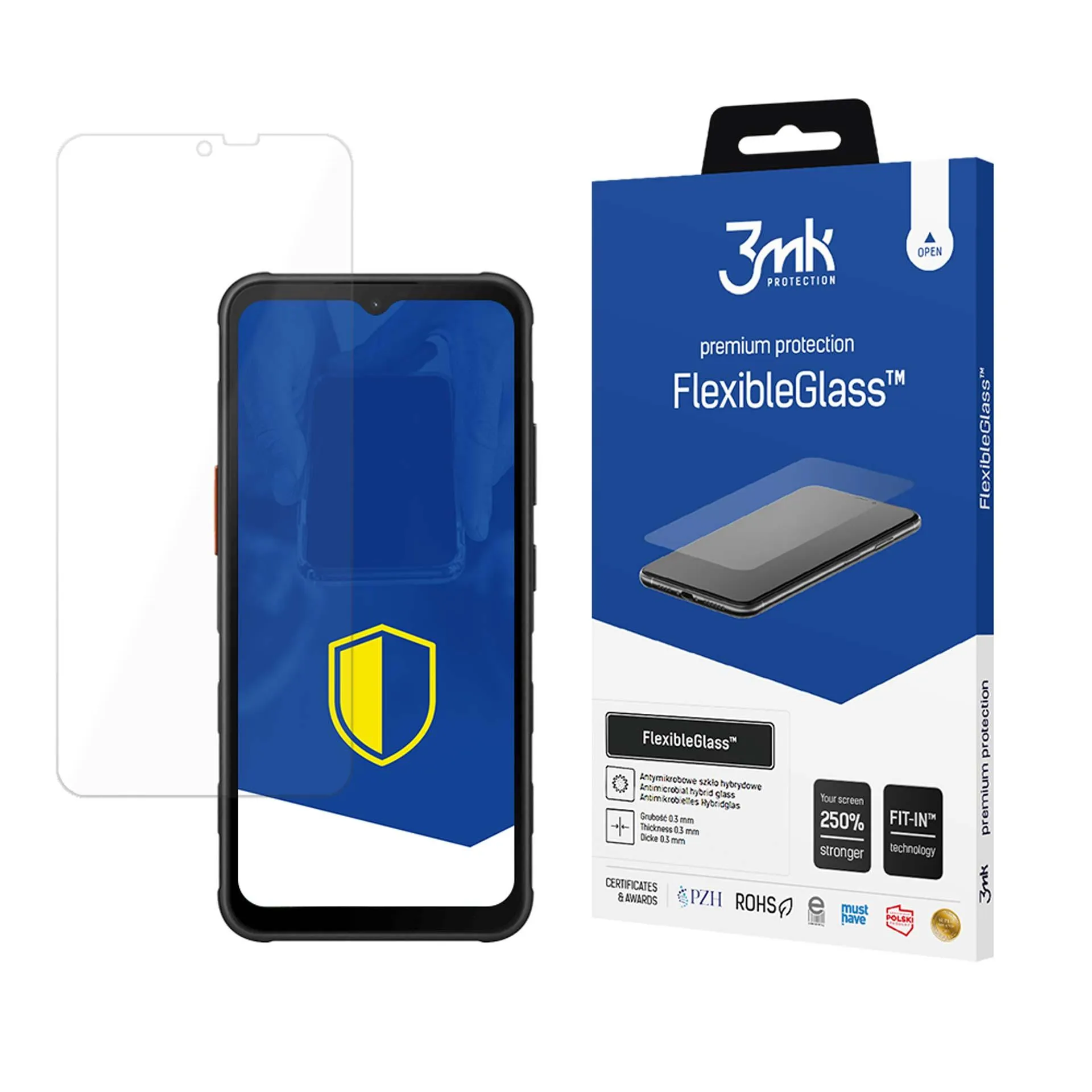 Vidro híbrido inquebrável para Samsung Galaxy XCover 7 - 3mk FlexibleGlass™