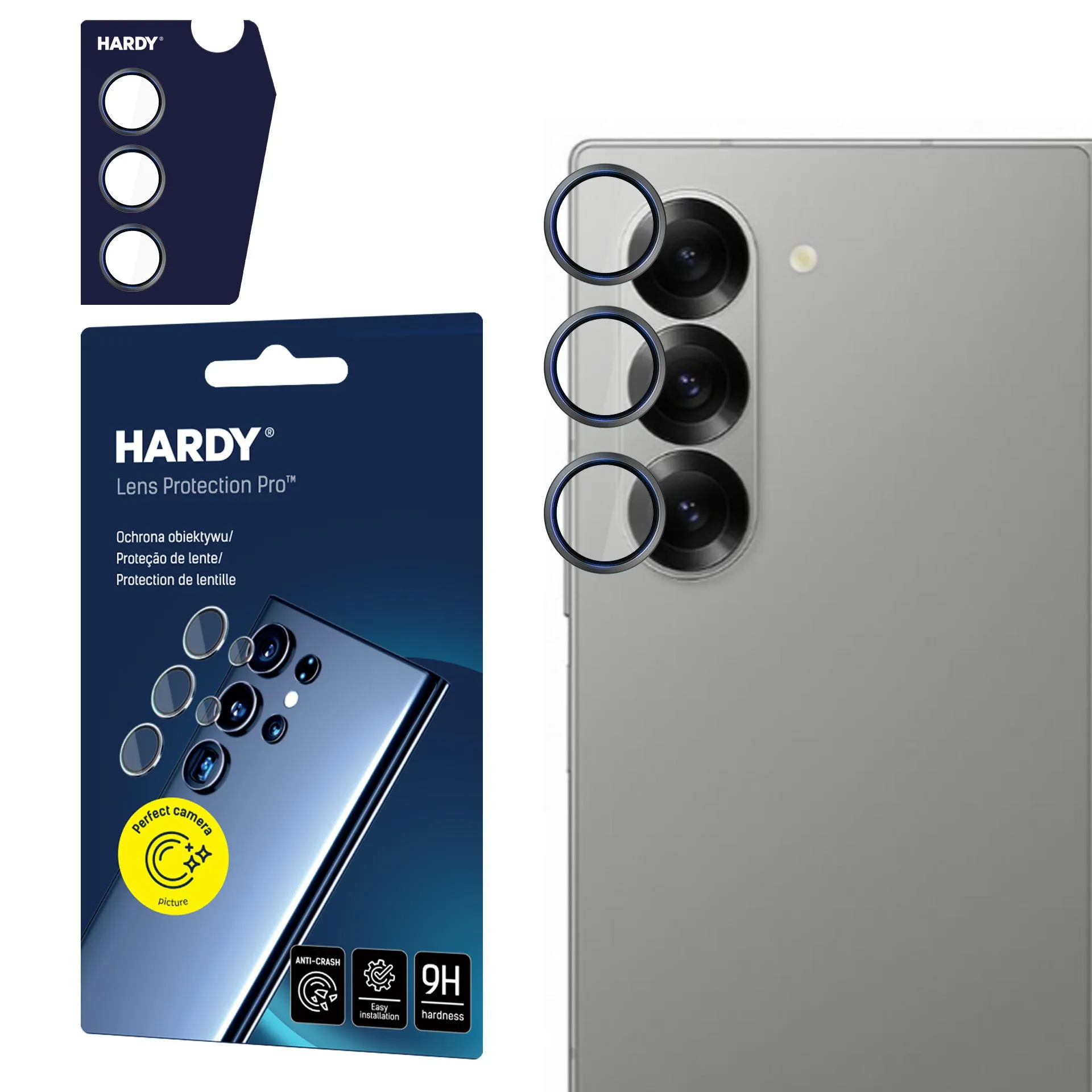 Proteç?o de lente para iPhone 15 Pro - 3mk HARDY Lens Protection Pro