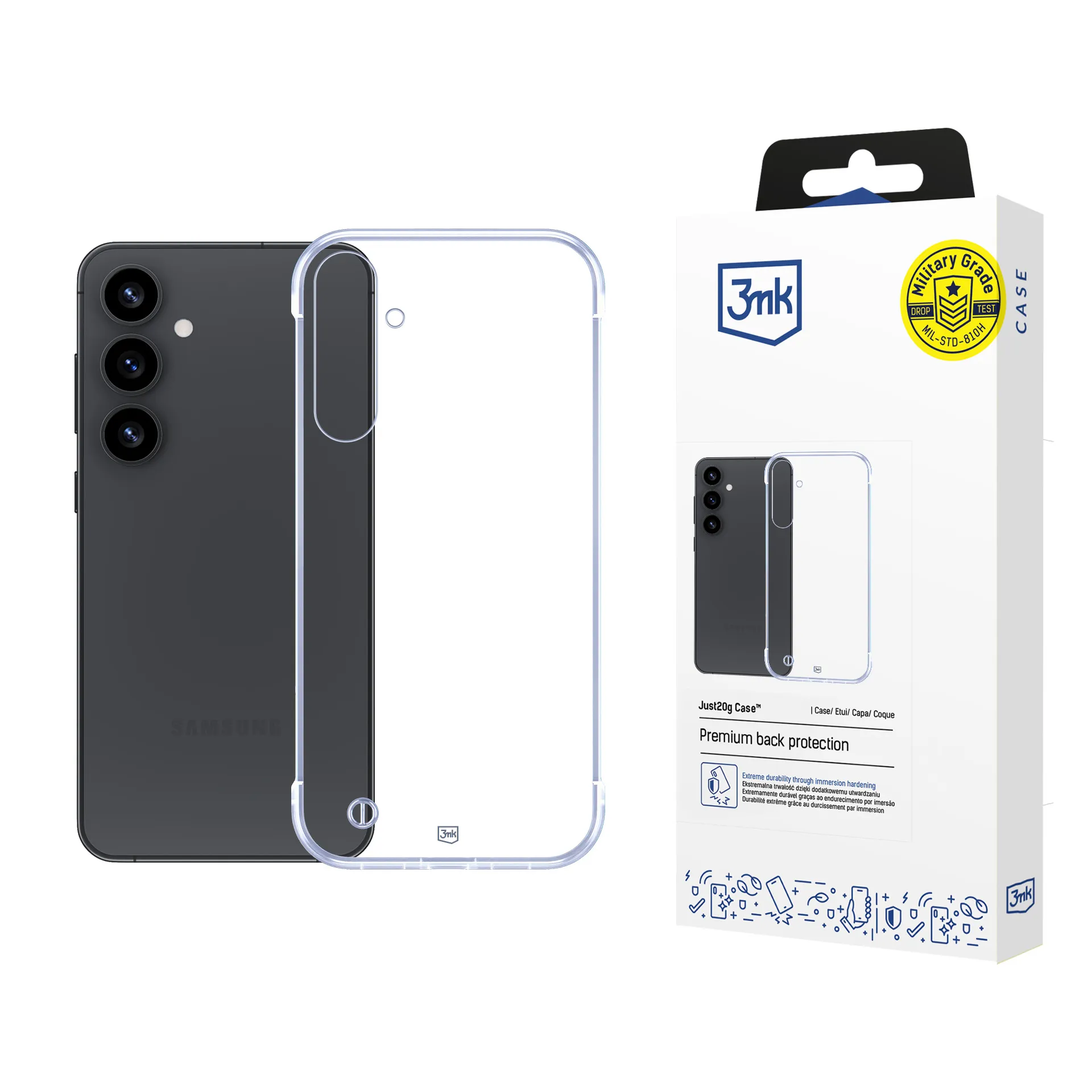 Capa ultraleve para Samsung Galaxy S25 - 3mk Just20g Clear Case