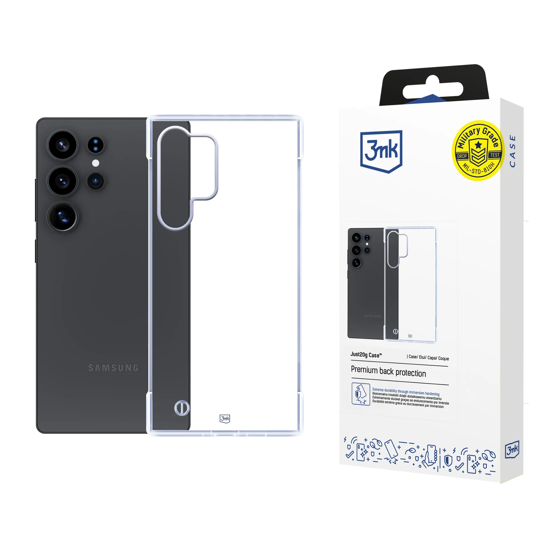 Capa ultraleve para Samsung Galaxy S25 Ultra - 3mk Just20g Clear Case