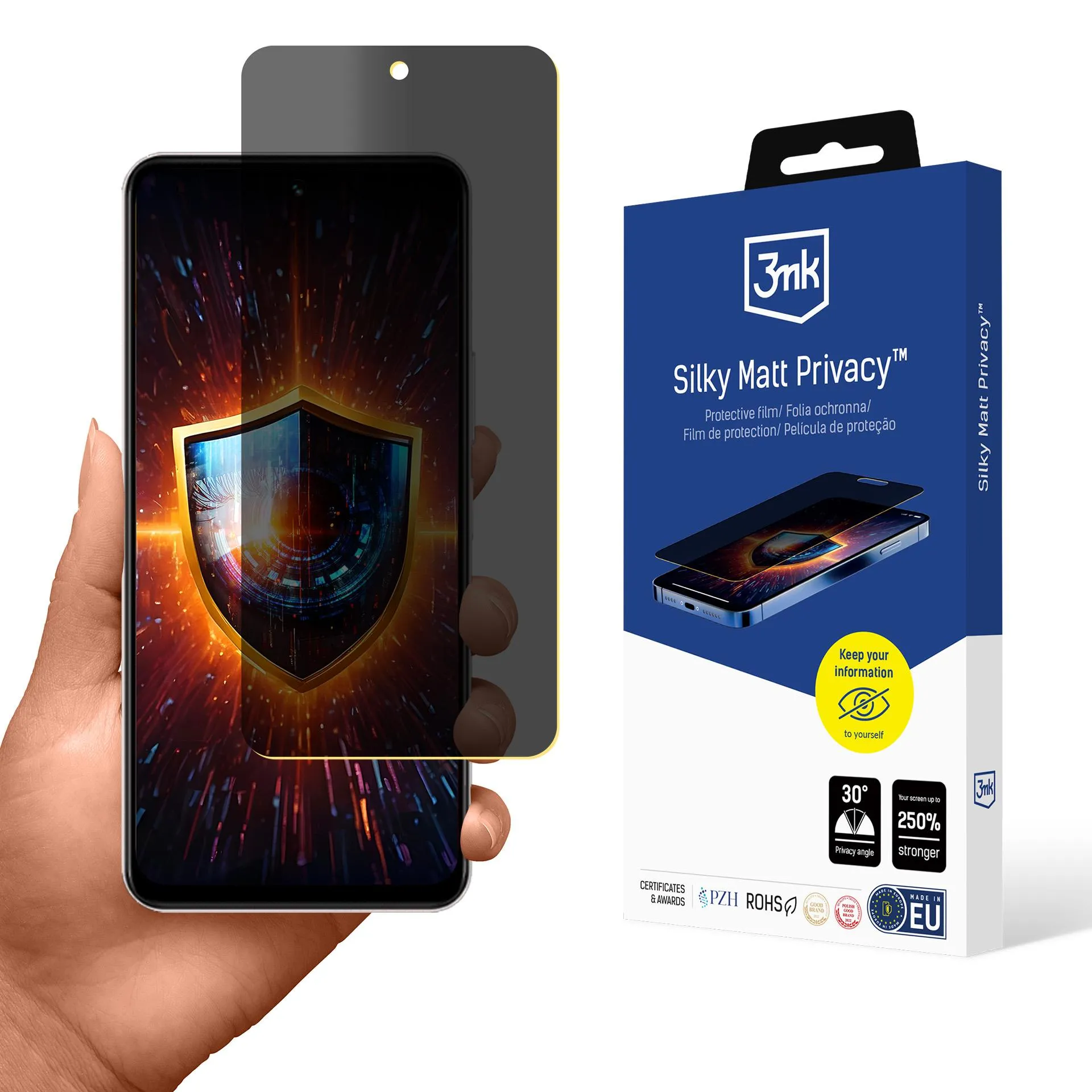 Película de Priveacidade com filtro de privacidade Vivo Y19s - 3mk Silky Matt Privacy
