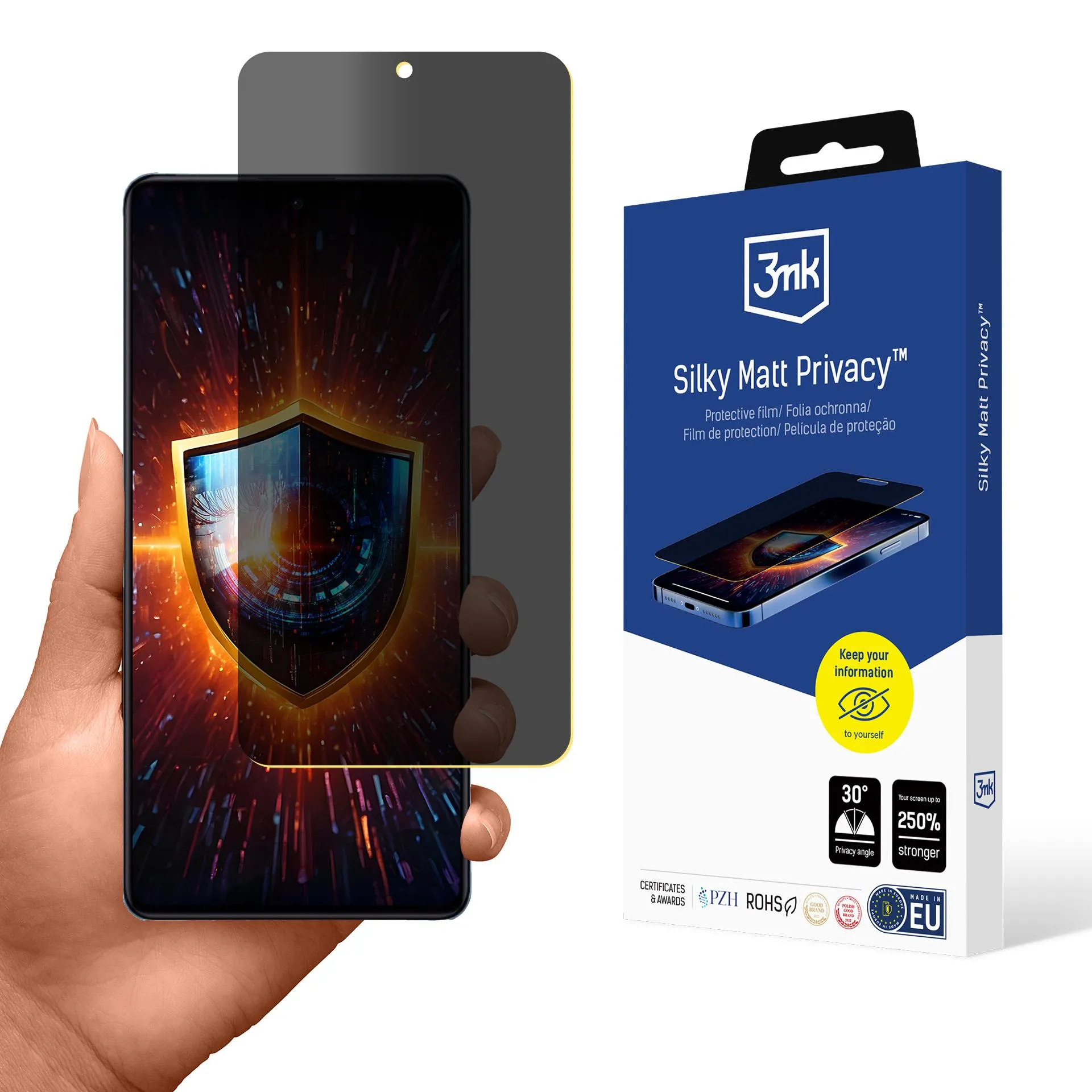 Película de Priveacidade com filtro de privacidade Xiaomi 12 Pro - 3mk Silky Matt Privacy