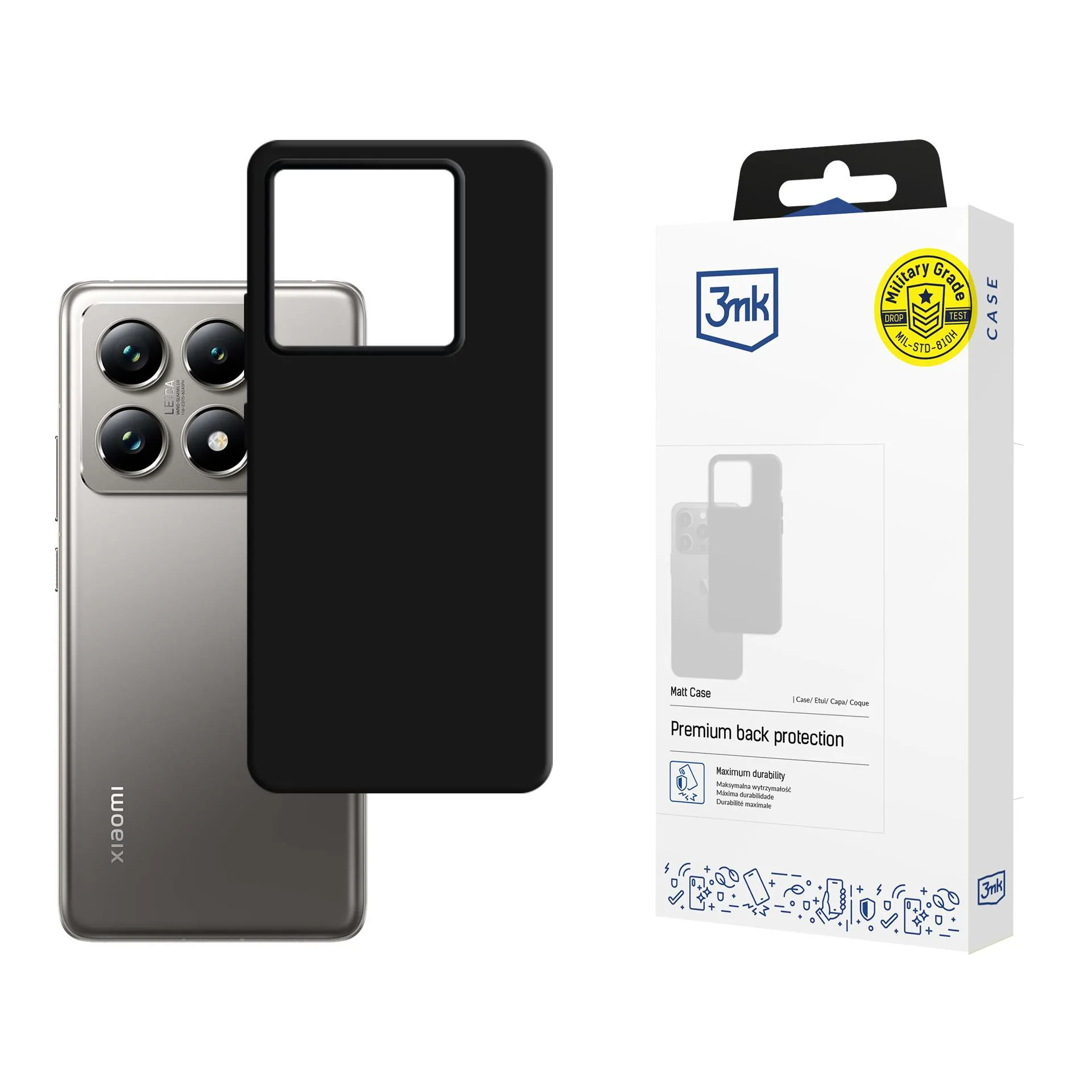 Capa para Xiaomi 14T Pro - 3mk Matt Case Preto